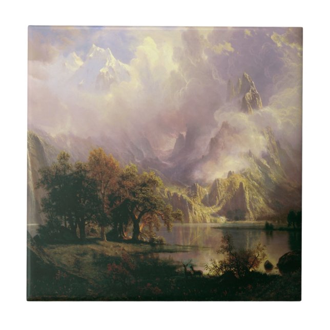 Rocky Mountain Landscape Majestic Scenery Tile (Front)