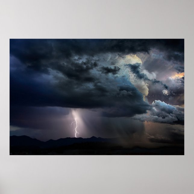 Rocky Mountain Lightning Storm Poster (Front)
