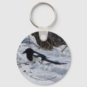 Rocky Mountain Magpie button key chain