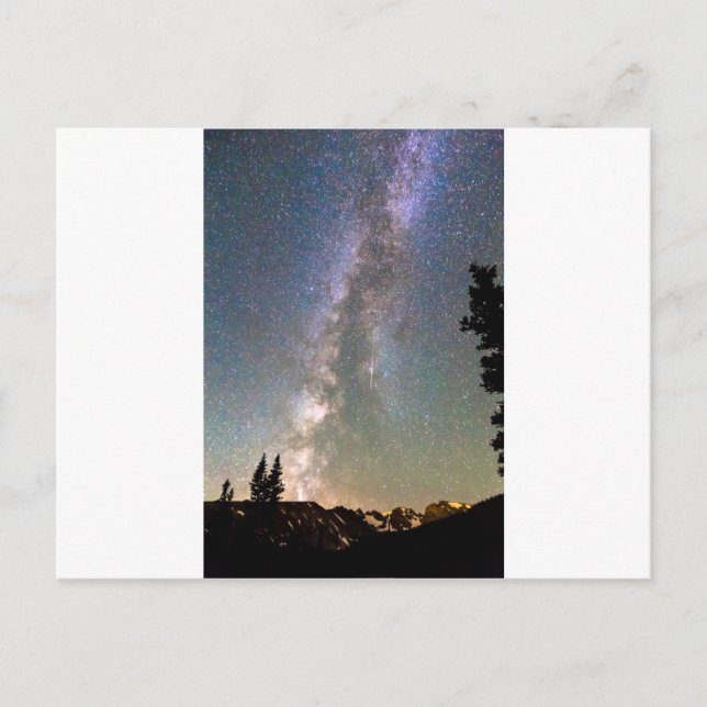 Rocky Mountain Milky Way and Falling Star Postcard (Front)