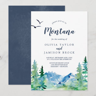 Rocky Mountain Montana Destination Wedding Invitation