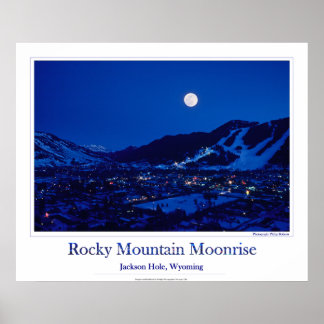 Rocky Mountain Moonrise Poster