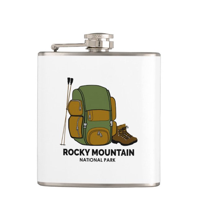 Rocky Mountain National Park Backpack Hip Flask (Front)