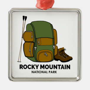 Rocky Mountain National Park Backpack Metal Tree Decoration