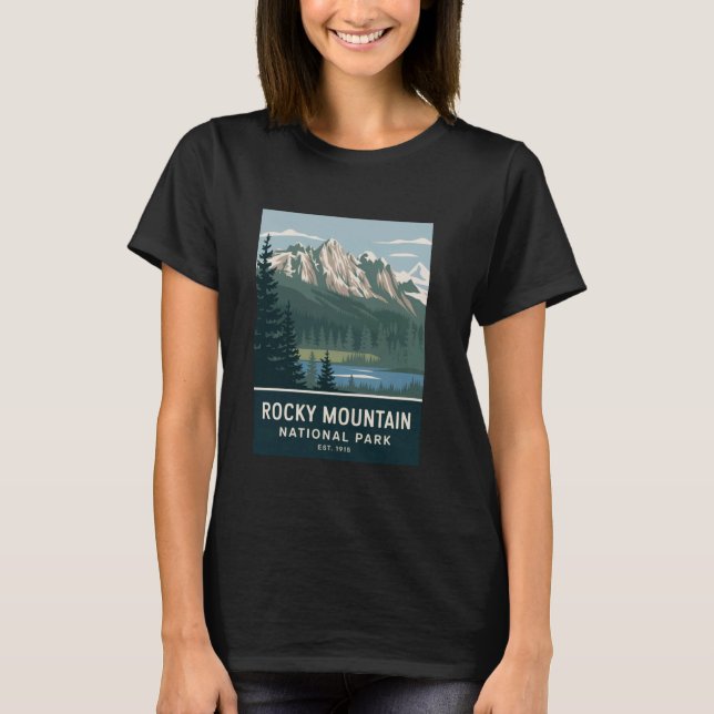 Rocky Mountain National Park Camping Hiking Men Wo T-Shirt (Front)