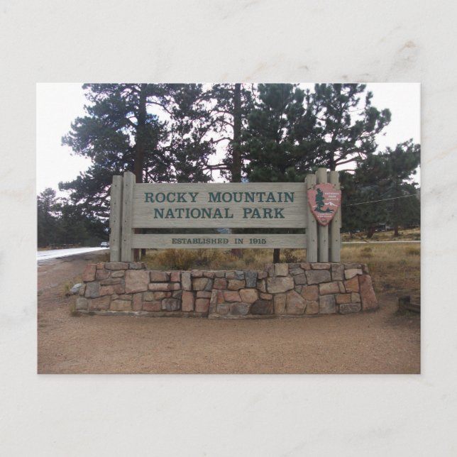 Rocky Mountain National Park, CO, Entrance Sign Postcard (Front)