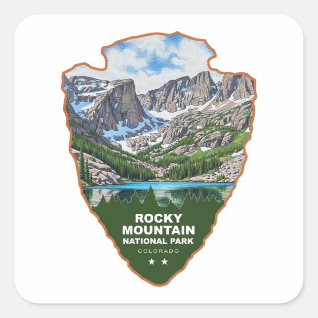 Rocky Mountain National Park Colorado Arrowhead Square Sticker (Front)