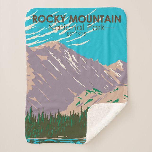 Rocky Mountain National Park Colorado Bear Lake  Sherpa Blanket (Front)