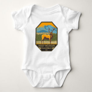 Rocky Mountain National Park Colorado Elk Vintage  Baby Bodysuit