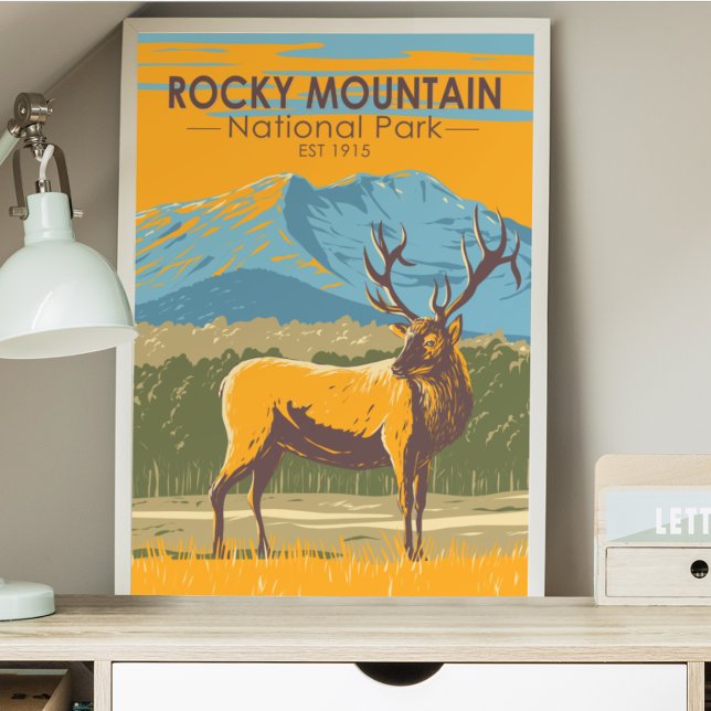 Rocky Mountain National Park Colorado Elk Vintage  Poster (Creator Uploaded)