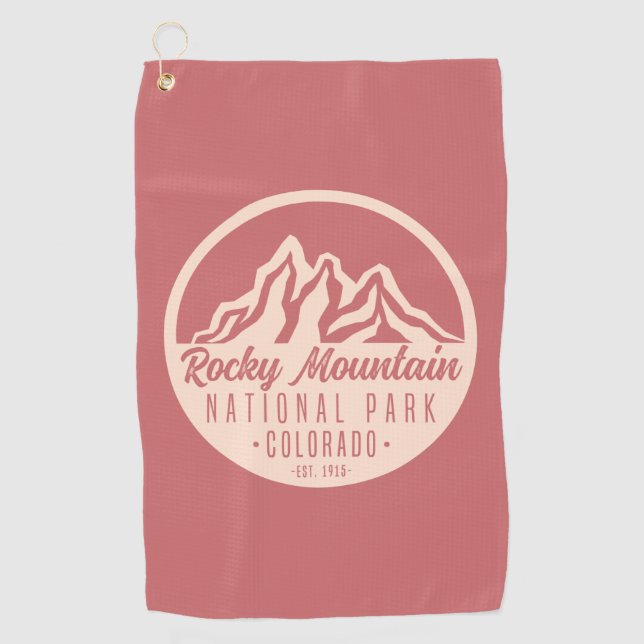 Rocky Mountain National Park Colorado Golf Towel (Front)