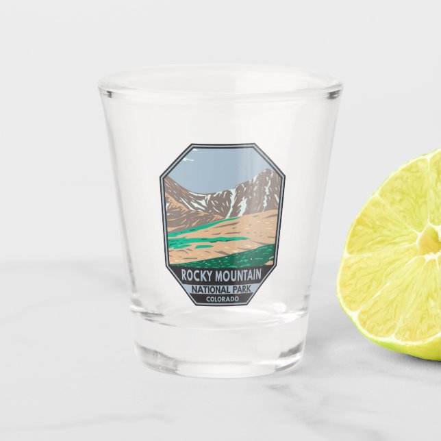 Rocky Mountain National Park Colorado Greys Peak Shot Glass (Front)