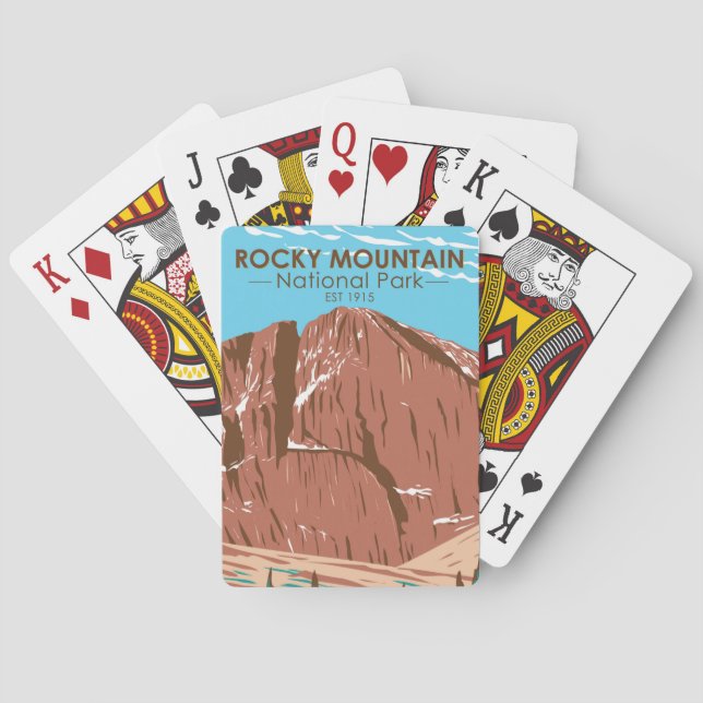 Rocky Mountain National Park Colorado Longs Peak  Playing Cards (Back)