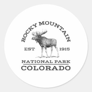 Rocky Mountain National Park Colorado Moose Hike O Classic Round Sticker