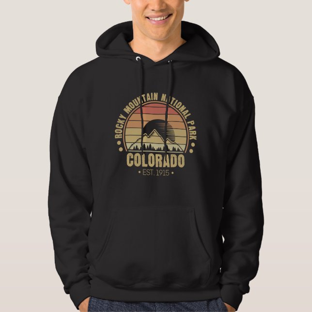 Rocky Mountain National Park Colorado Rerto Hoodie (Front)