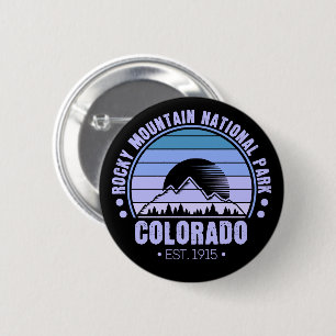Rocky Mountain National Park Colorado Retro 6 Cm Round Badge