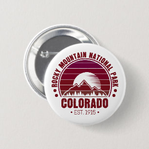Rocky Mountain National Park Colorado Retro 6 Cm Round Badge