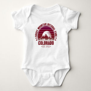 Rocky Mountain National Park Colorado Retro Baby Bodysuit