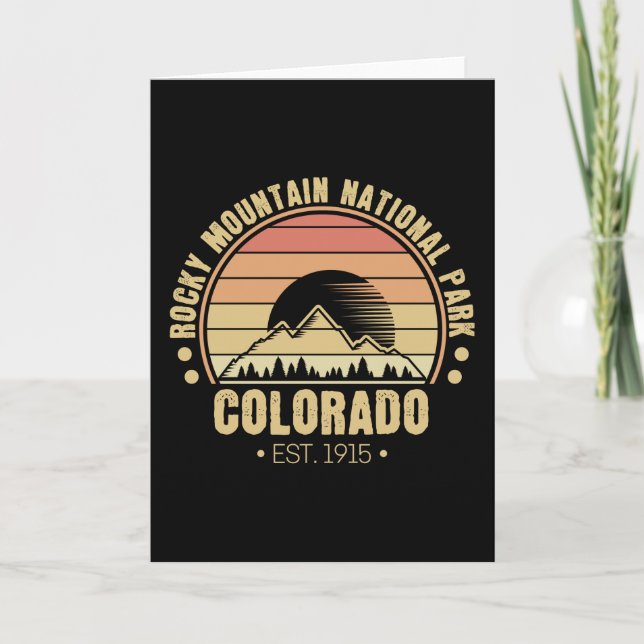 Rocky Mountain National Park Colorado Retro Card (Front)