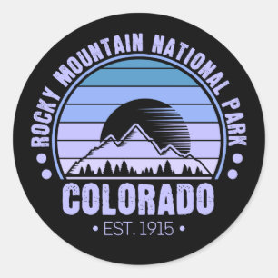 Rocky Mountain National Park Colorado Retro Classic Round Sticker