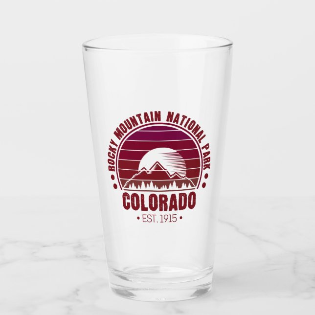 Rocky Mountain National Park Colorado Retro Glass (Front)