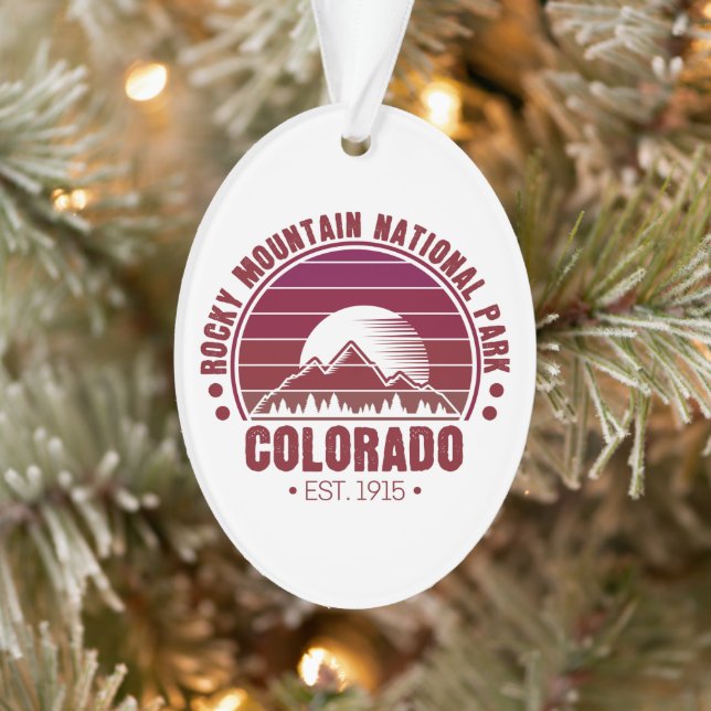 Rocky Mountain National Park Colorado Retro Ornament (Tree)