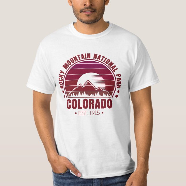 Rocky Mountain National Park Colorado Retro T-Shirt (Front)