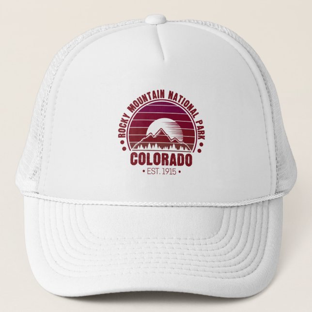 Rocky Mountain National Park Colorado Retro Trucker Hat (Front)