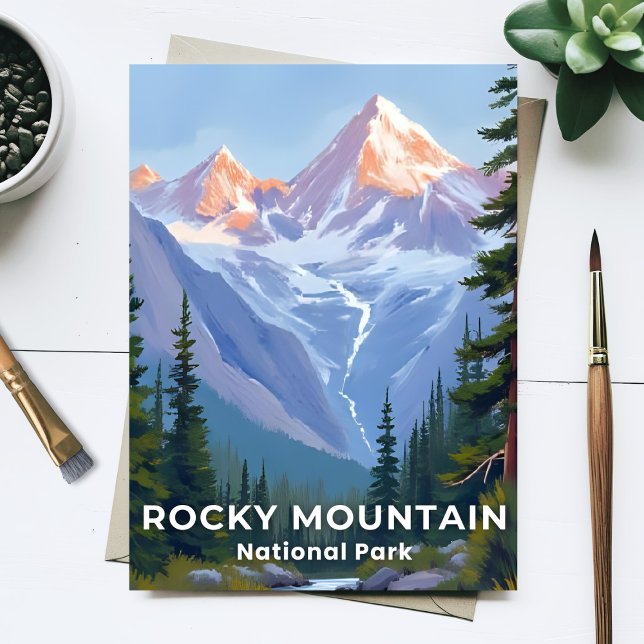 Rocky Mountain National Park Colorado Travel Art Postcard (Creator Uploaded)