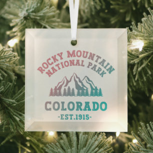 Rocky Mountain National Park Colorado USA Gradient Glass Tree Decoration