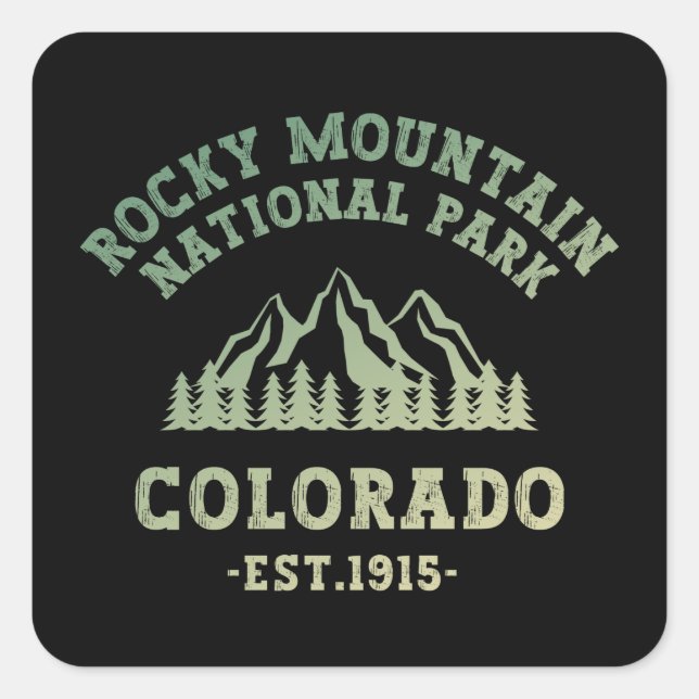 Rocky Mountain National Park Colorado USA Gradient Square Sticker (Front)