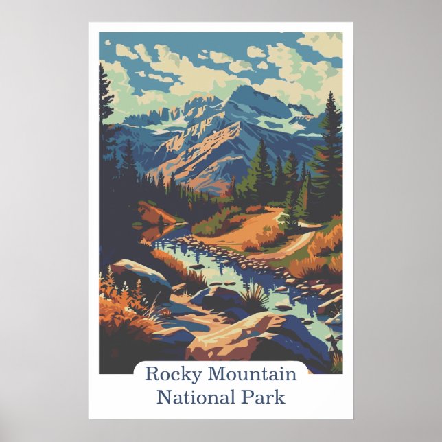 Rocky Mountain National Park Colorado USA Travel Poster (Front)