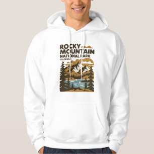 Rocky Mountain National Park Colorado Vintage Art Hoodie