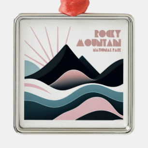 Rocky Mountain National Park Coloured Hills Metal Tree Decoration