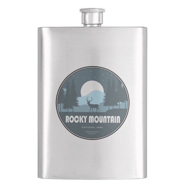 Rocky Mountain National Park Deer Hip Flask (Front)