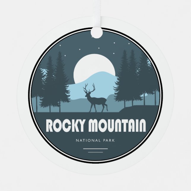 Rocky Mountain National Park Deer Metal Tree Decoration (Front)