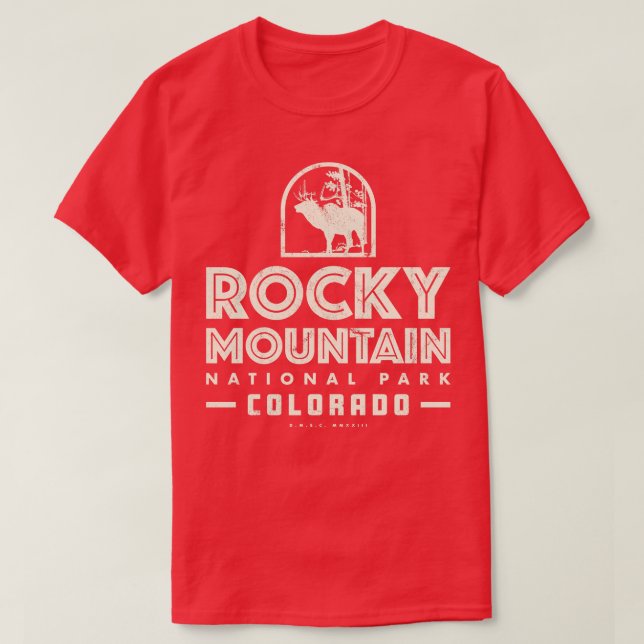 Rocky Mountain National Park Deer Tan T-Shirt (Design Front)