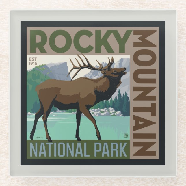 Rocky Mountain National Park | Elk Glass Coaster (Front)