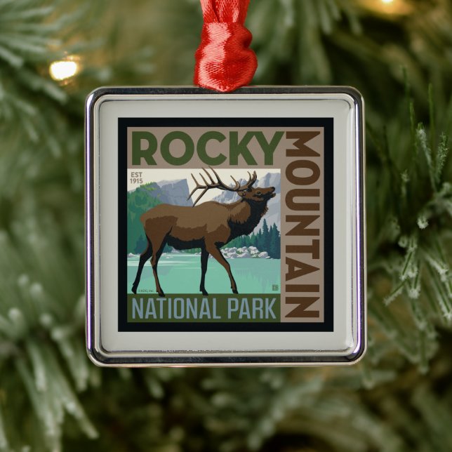 Rocky Mountain National Park | Elk Metal Tree Decoration (Tree)