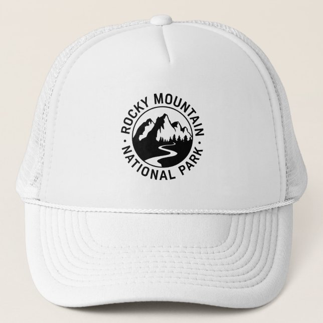 Rocky Mountain National Park Emblem Trucker Hat (Front)