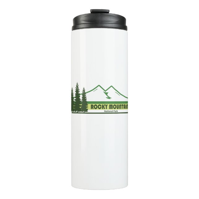 Rocky Mountain National Park Green Stripes Thermal Tumbler (Front)