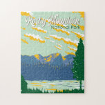 Rocky Mountain National Park Illustration Travel Jigsaw Puzzle<br><div class="desc">Rocky Mountain vector artwork design. The park is known for the Trail Ridge Road and the Old Fall River Road,  drives that pass aspen trees and rivers.</div>