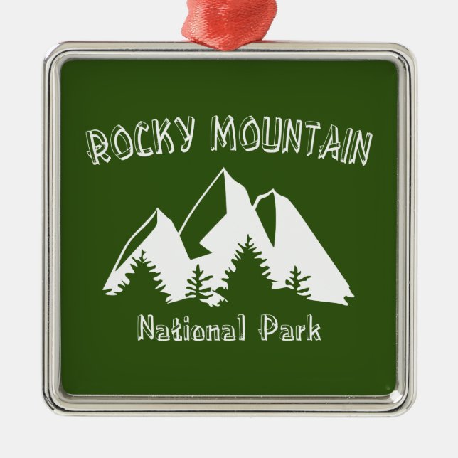 Rocky Mountain National Park Metal Tree Decoration (Front)