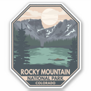 Rocky Mountain National Park Minimal Retro Emblem