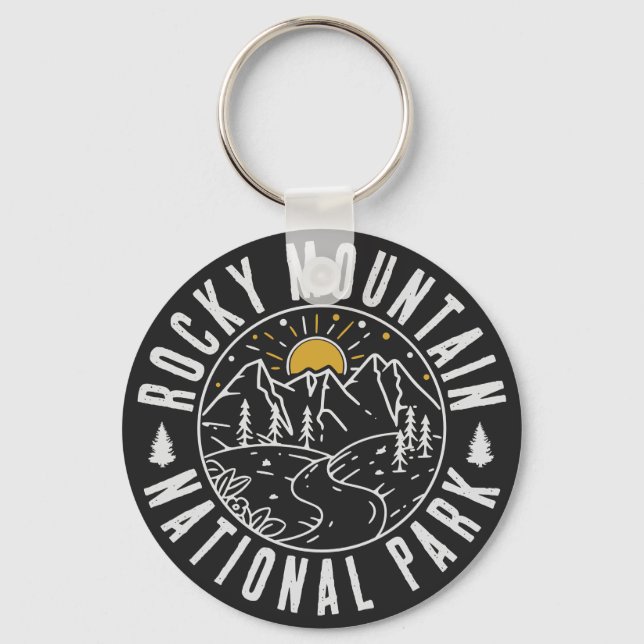 Rocky Mountain National Park Minimalist Souvenirs Key Ring (Front)