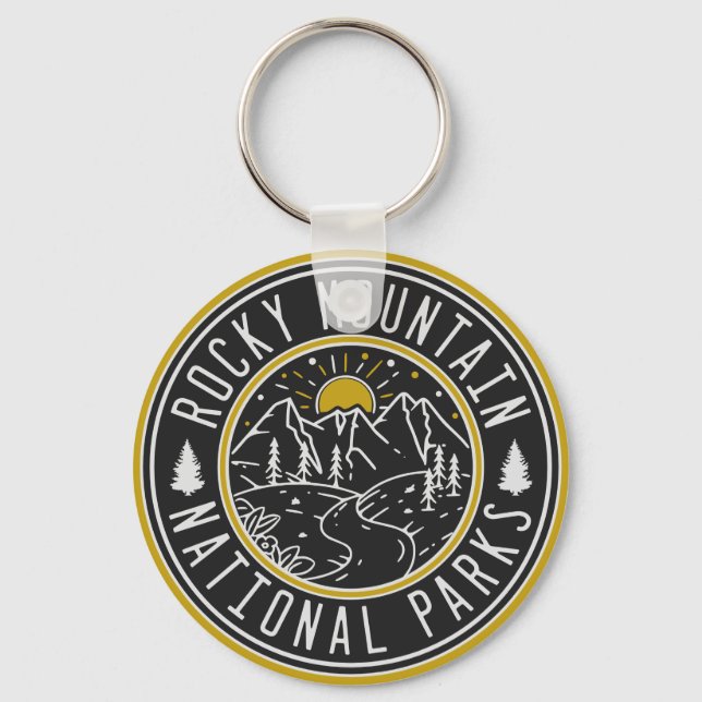 Rocky Mountain National Park Minimalist Souvenirs Key Ring (Front)