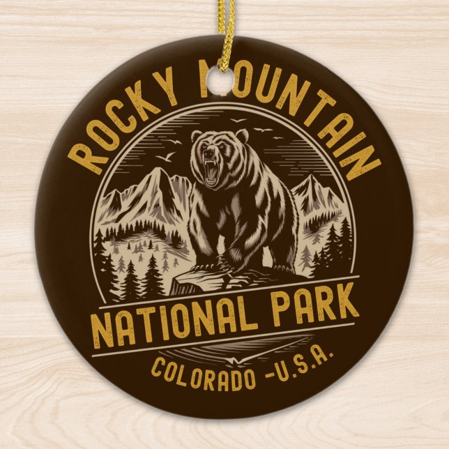 Rocky Mountain National Park Mountain Landscape Ceramic Tree Decoration (Creator Uploaded)