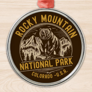 Rocky Mountain National Park Mountain Landscape Metal Tree Decoration