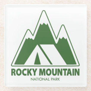 Rocky Mountain National Park Mountains Camping Glass Coaster