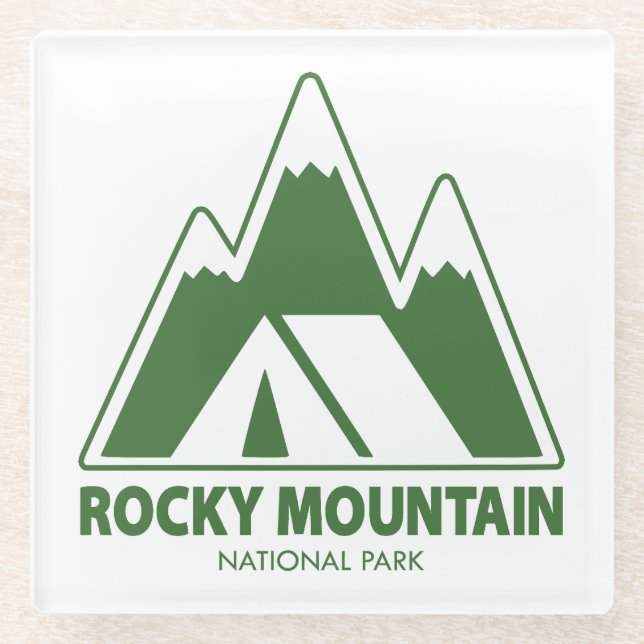 Rocky Mountain National Park Mountains Camping Glass Coaster (Front)